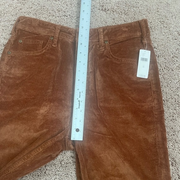 NWT new 28 Anthropologie pilcro Scotty cuffed high rise corduroy pants brown - Picture 13 of 17